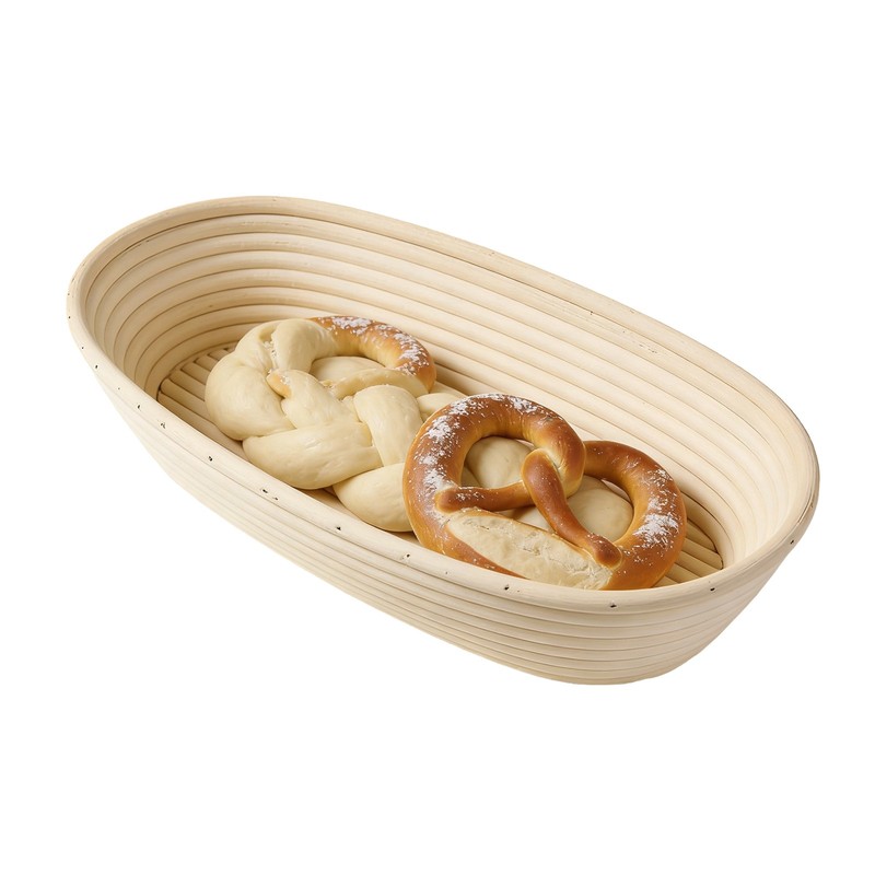 Oval Proofing Fermentation Basket, Rattan Proofing Basket with Liner Cover gallery