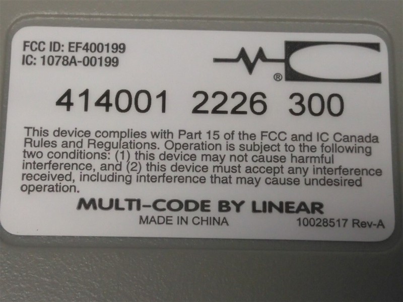 MultiCode 4140 300mhz 10 Code Switch Gate Garage Remote Control Linear MCS414001 gallery