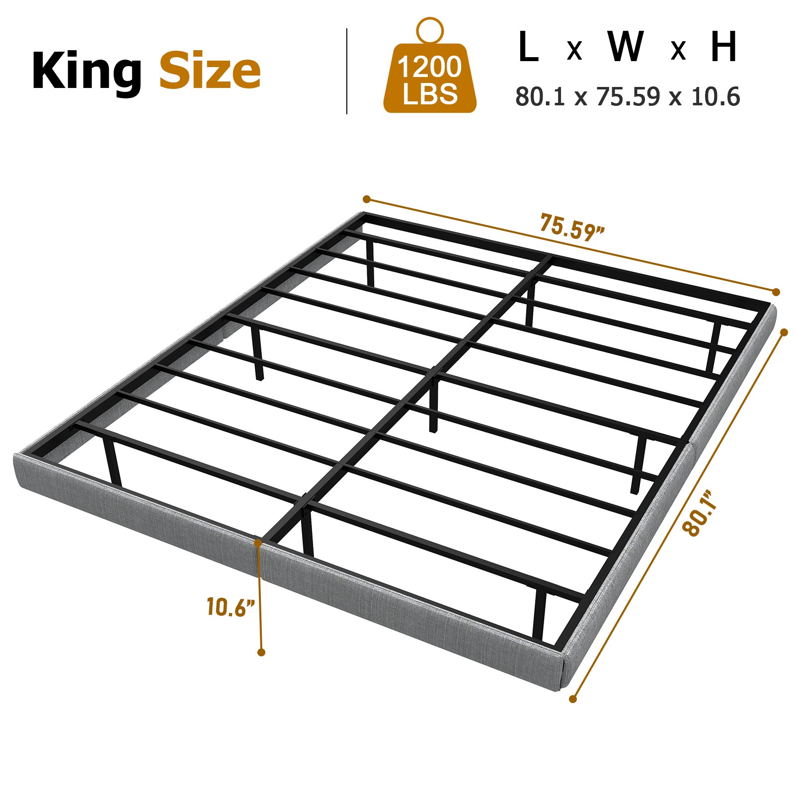 King Size Floating Bedroom Bed Frame with Under Bed Storage & LED Lights gallery