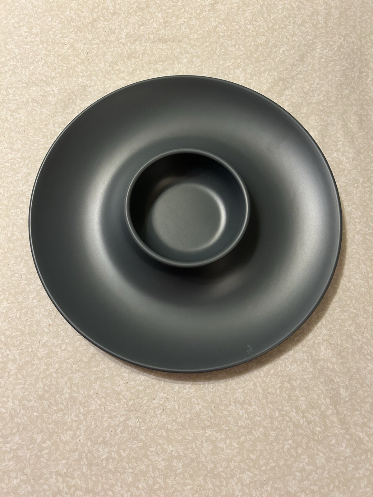 Medium Charcoal Gray Chip & Dip Plate gallery
