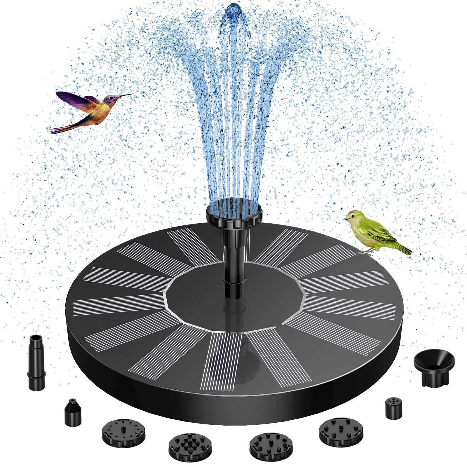 💯 Solar Power Bird Bath Fountain Pump Upgrade 2.5W 160mm Water Solar Fountain gallery