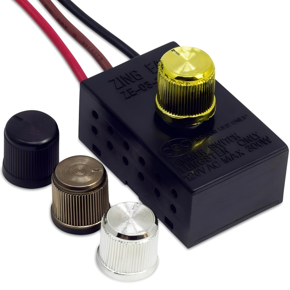 Zing Ear ZE-03-1 Inline Rotary Dial Table Lamp Light Dimmer Switch 3 Way 3 Wire gallery