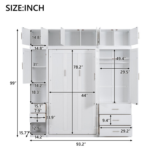 Multi-Functional Murphy Wall Bed with Lockers Wardrobe Video Storage Cabinet Bed gallery