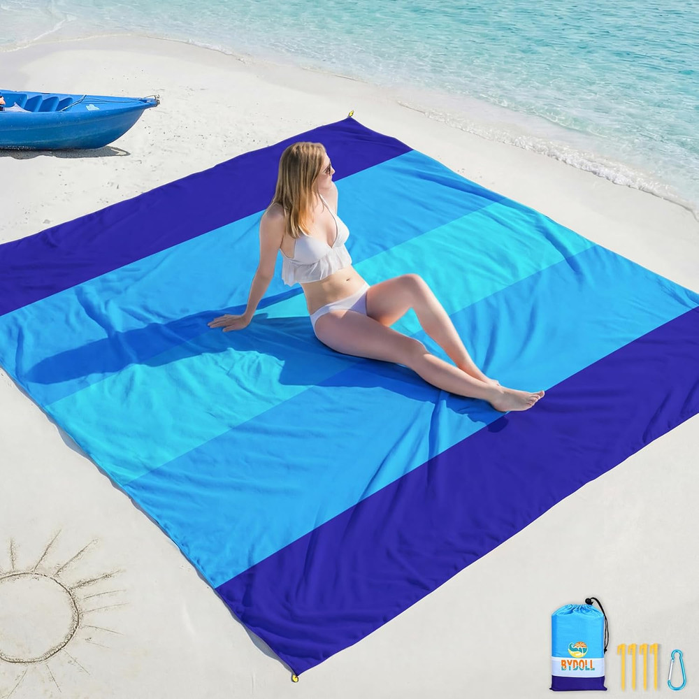 Beach Blanket Waterproof Sandproof Large,78''X81''/10'X9' Oversized Lightweight