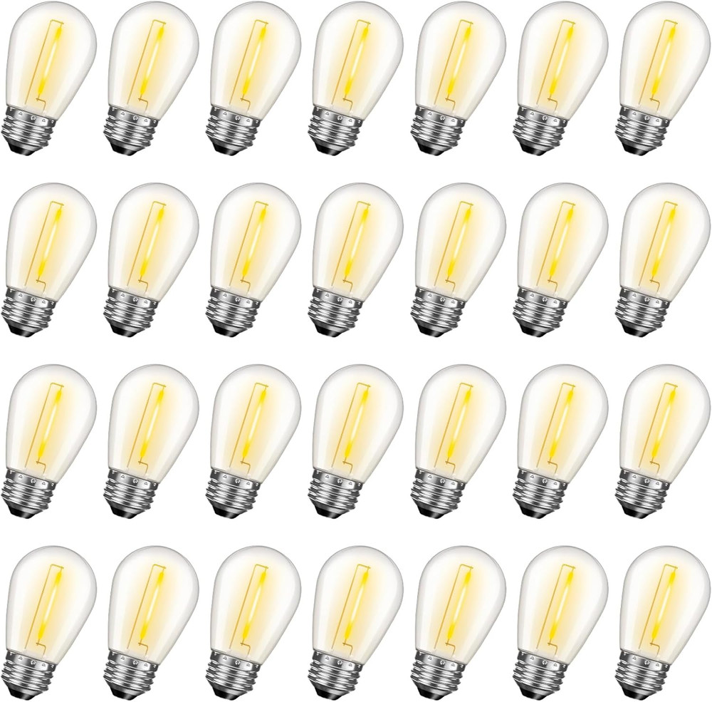 48 Pack LED S14 Replacement Light Bulbs, Shatterproof Outdoor 1 Watt to Replace