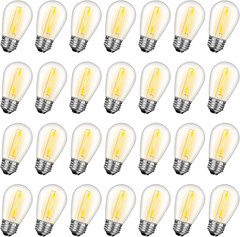 48 Pack LED S14 Replacement Light Bulbs, Shatterproof Outdoor 1 Watt to Replace