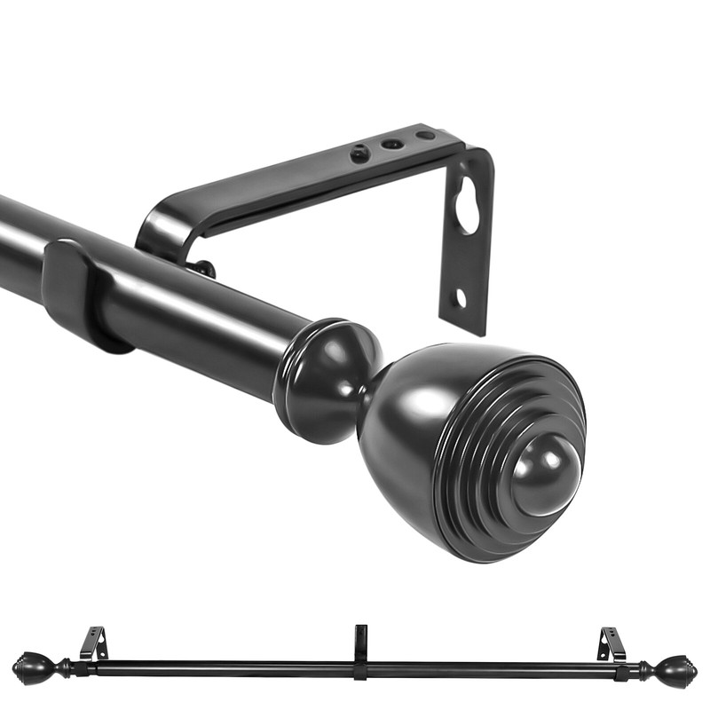 1" Diameter Urn Adjustable Single Drapery Curtain Rod,28”-48"/48"-84"/84"-120" gallery