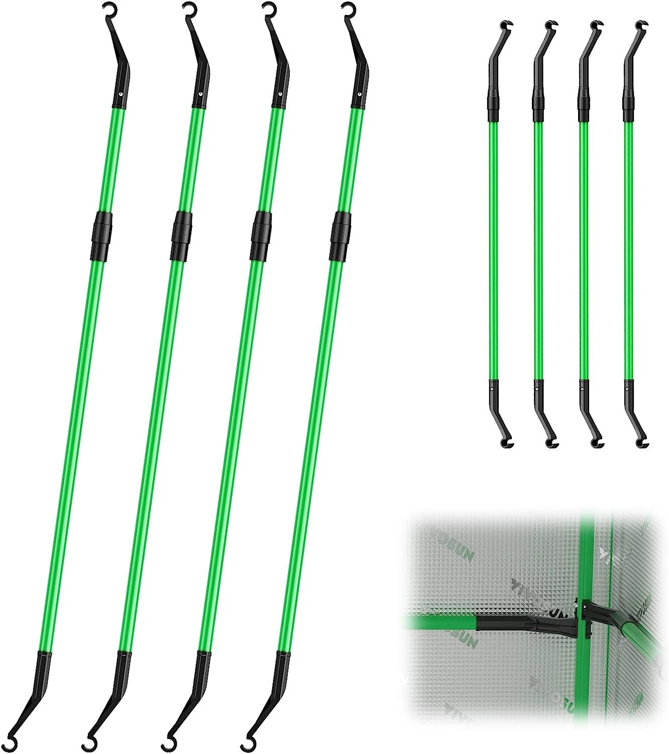 VIVOSUN 4 Sets Grow Tent Mounting Poles for 2'x2'/3'x3'/4'x2'/4'x4' Tent gallery