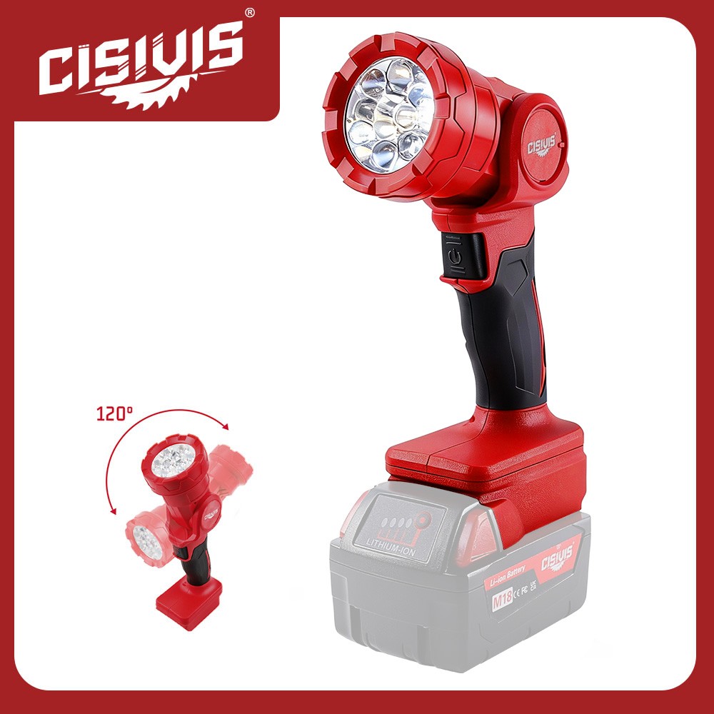 CISIVIS LED Flashlight Cordless Led Work Light Compatible Milwaukee M18 Battery gallery