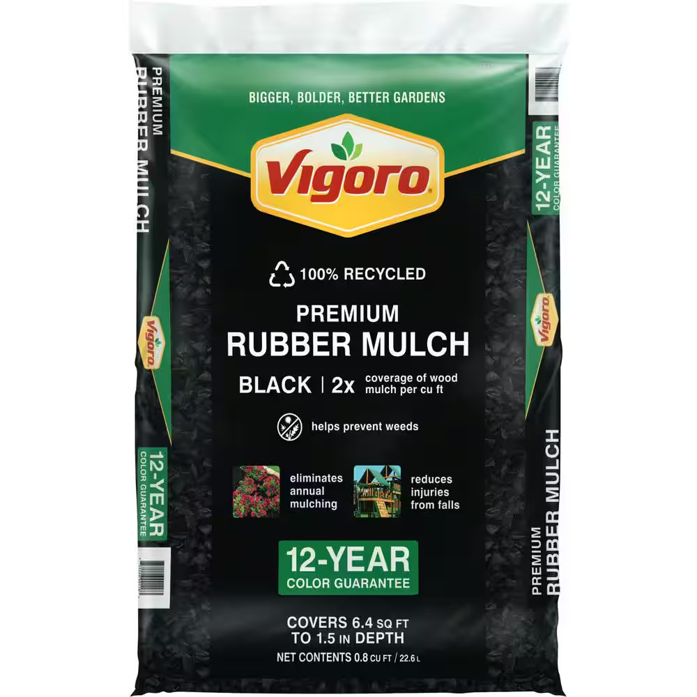 0.8 cu. ft. Black Bagged Recycled Rubber Mulch gallery