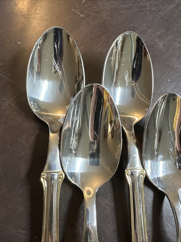Wallace Napoleon Bee Stainless Flatware Silver Gold Accent Vietnam Tablespoon gallery