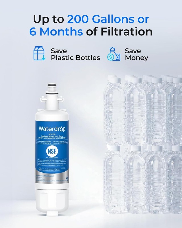 Waterdrop Refrigerator Water Filter, Replacement for LG® LT700P® gallery