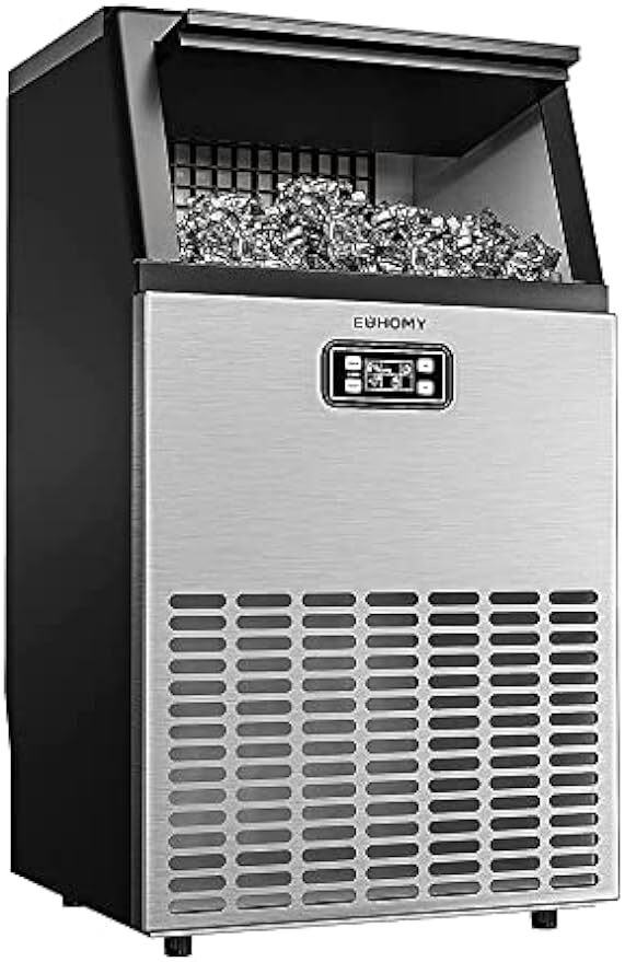 EUHOMY Commercial Ice Maker Machine,100lbs/24H Stainless Steel Under Counter Use gallery