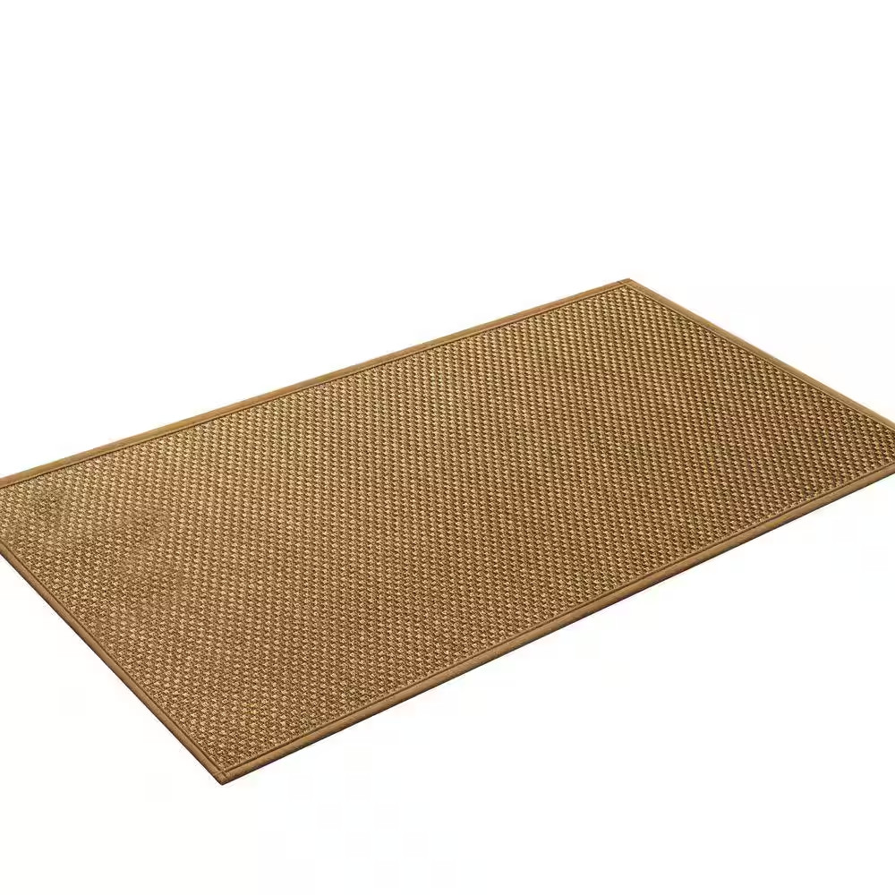 24 In. X 47 In. Indoor Yellow Polyester Low-Profile Rubber Backing Door Mat, Ent gallery
