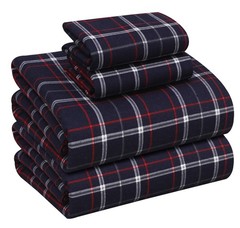 RUVANTI Flannel Sheets Queen Size – 100% Cotton Double Brushed Bed Sheets, De…
