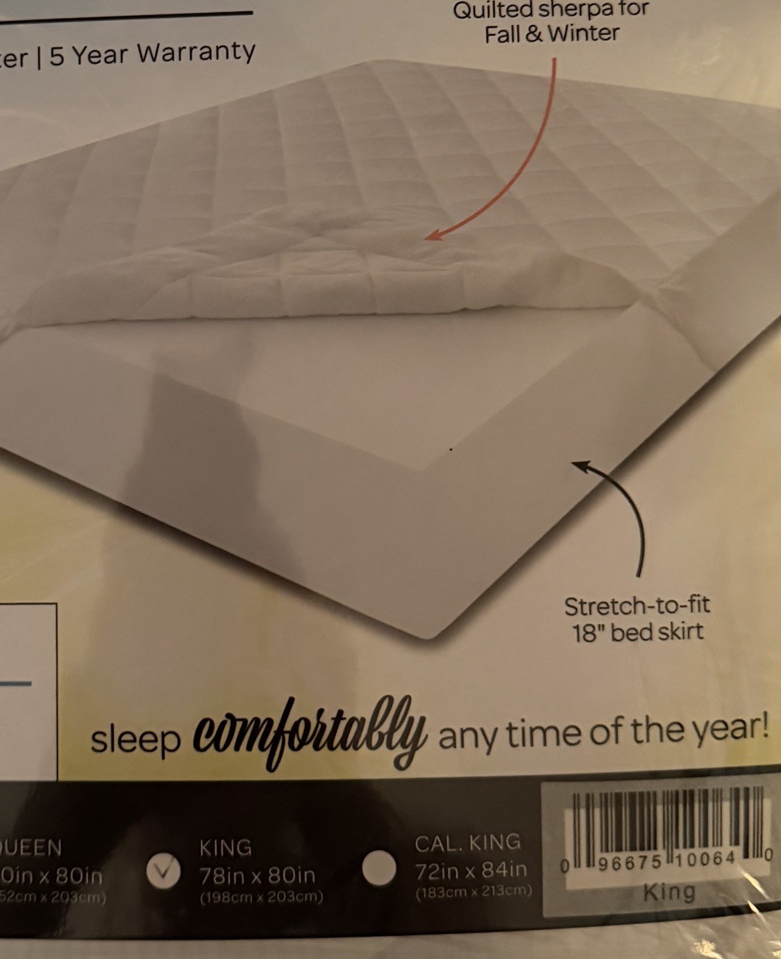 SensorPEDIC All Seasons Reversible Mattress Pad King size $61 in store gallery