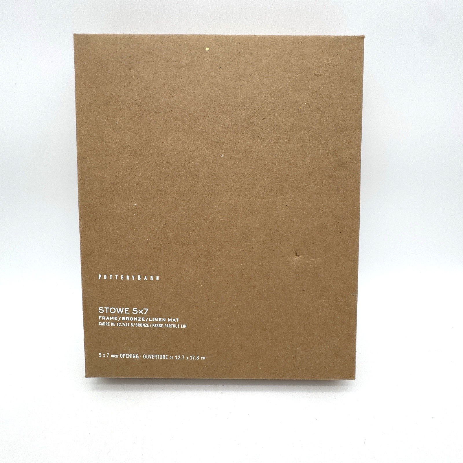 Pottery Barn Stowe Frame Bronze / Linen Mat 5”x 7” (12.7”x 17.8”) - NEW in Box gallery