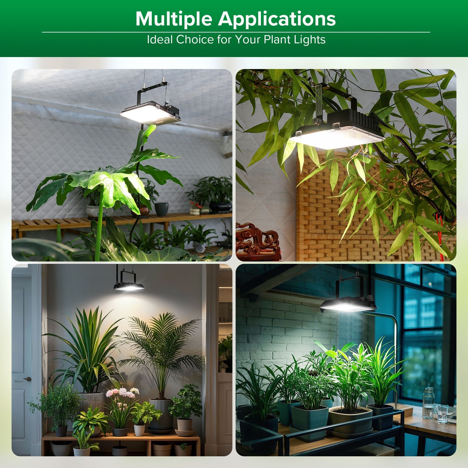 Dimmable LED Grow Lights 45W (340W Equiv.) Full Spectrum Panel light W/Remote gallery
