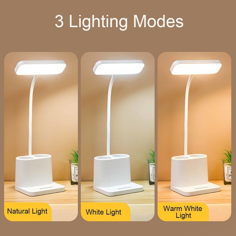 LED Desk Light Dimmable Touch Sensor Table Bedside Reading Lamp USB Rechargeable gallery