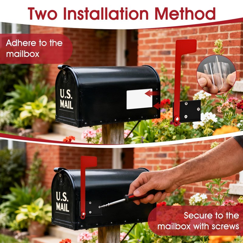 Mailbox Flag Replacement Kit, Galvanized Steel Flag Holder for Mailbox Door.. gallery