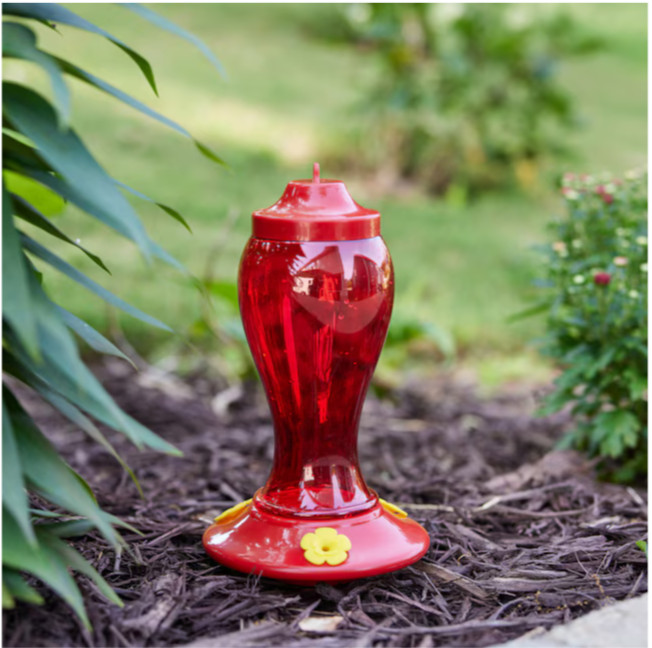 Style Selections Red Hummingbird Feeder Plastic Nectar 24oz Bird Feeders Hanging gallery