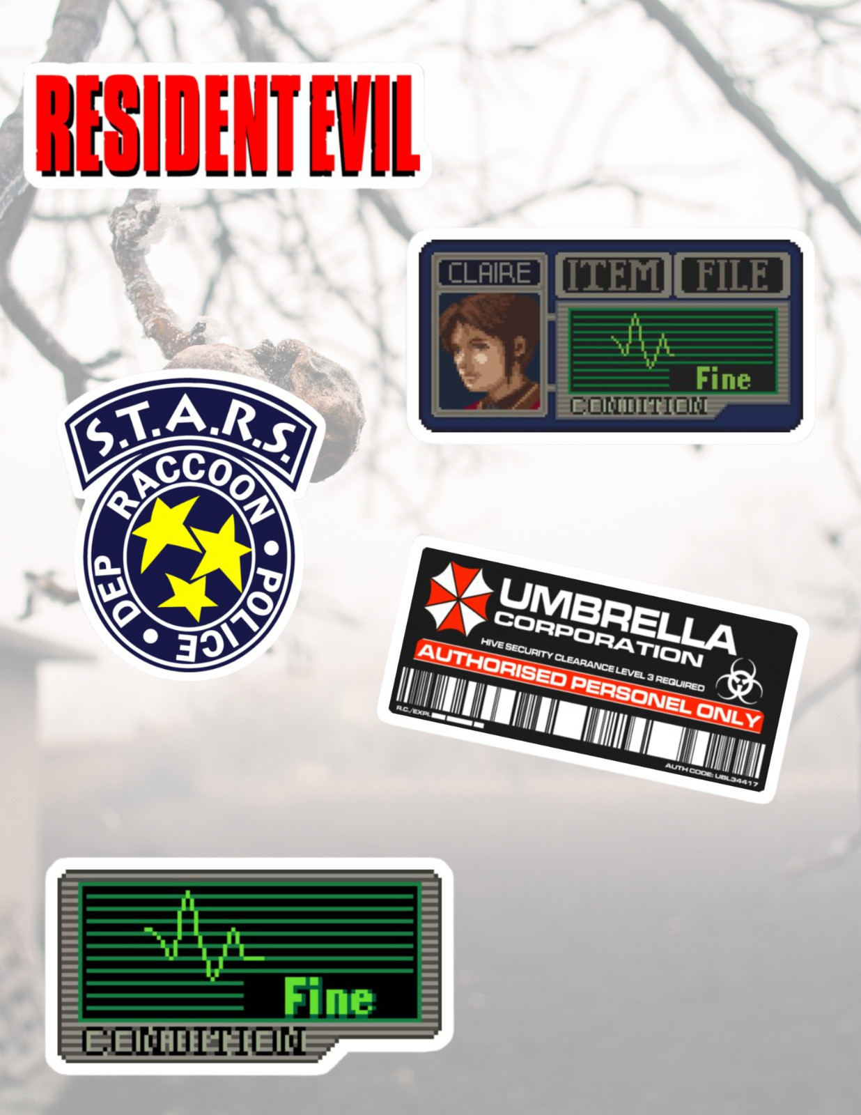 Resident Evil 5pc Horror Sticker Pack gallery