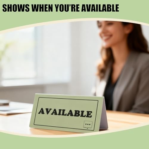Dual-Sided Do Not Disturb & Available Desk Sign, PVC Table Tent with Shhh & gallery