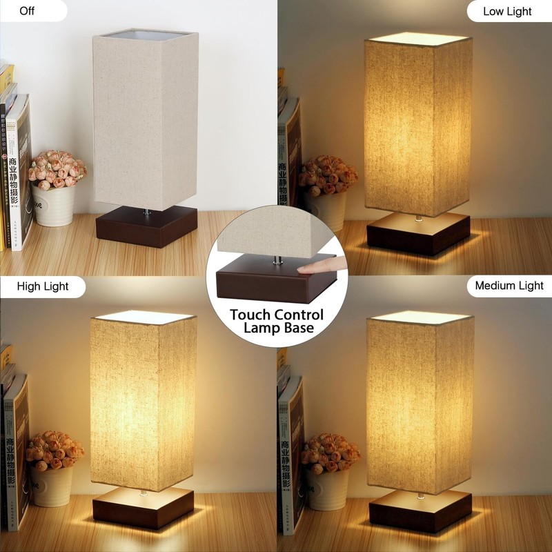 Touch Control Table Lamp Bedside 3 Way Dimmable Touch Desk Lamp Modern Nightstan gallery