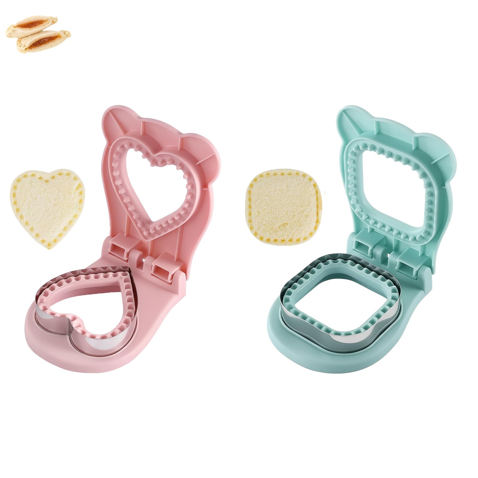 Sandwich Cutter and Sealer Set, 2 Pack Crustless Sandwich Maker for Lunchbox,... gallery