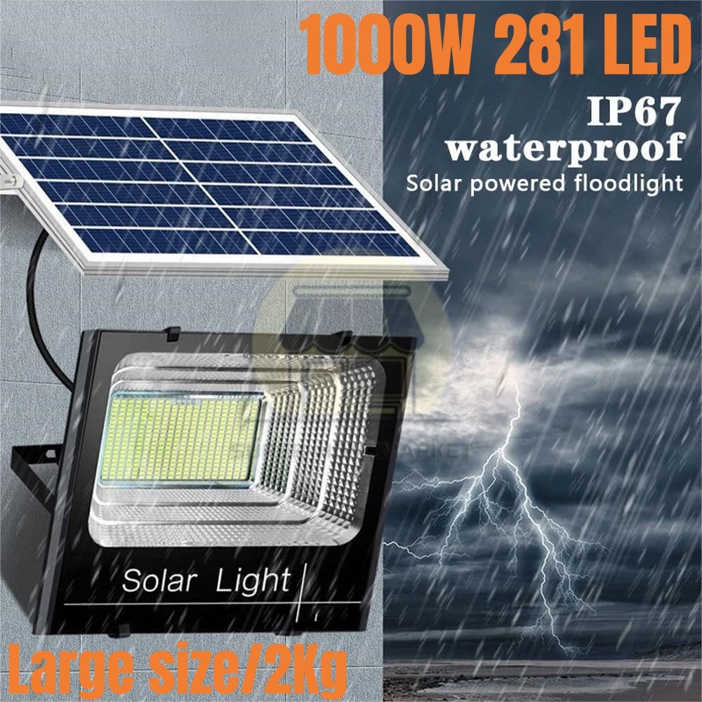 1000W Outdoor LED Solar Security Light Street Flood Light Dusk to Dawn Wall Lamp gallery