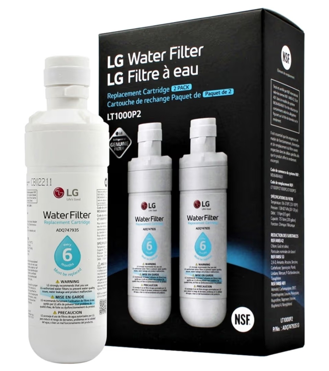 LG LT1000P2 6-Month / 200 Gallon Refrigerator Replacement Water Filter, Reduces gallery