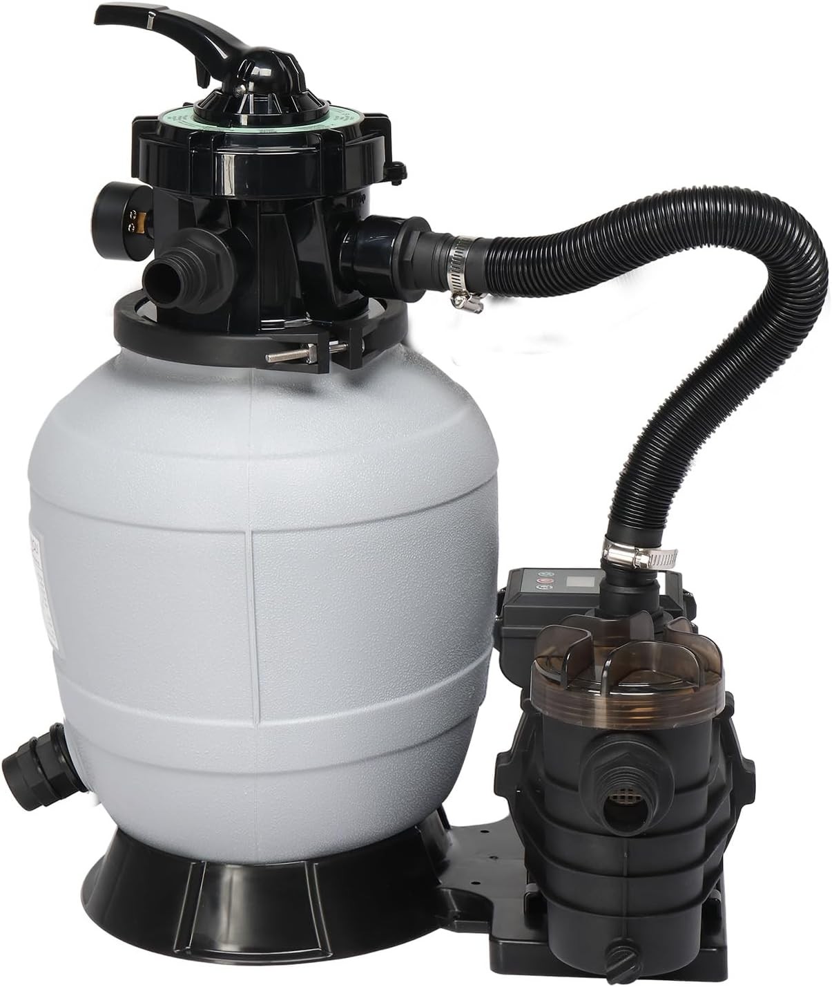 12" Sand Filter Above Ground with 1/2HP Pool Pump 2640GPH Flow 6-Way Valve Gray gallery