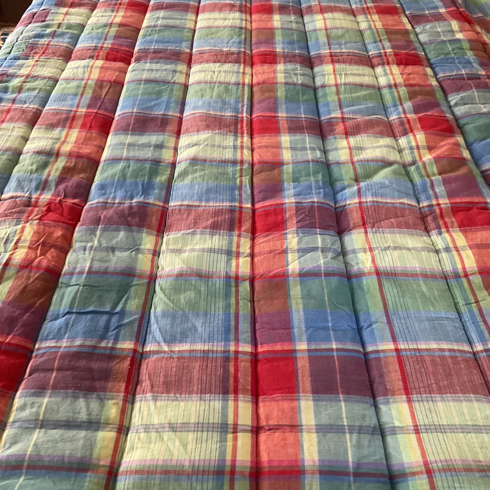 Rare Ralph Lauren Spinnaker Beach House Twin Plaid Madras Comforter EPOC gallery