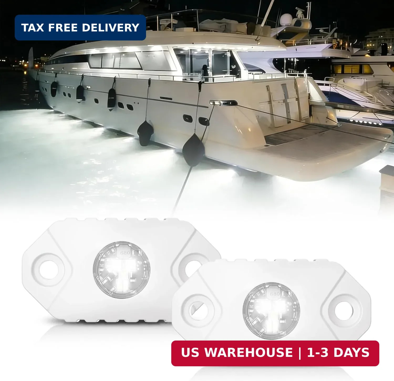 4WDKING White LED Boat Interior Lights Marine Courtesy Lights IP68 Waterproof Un gallery