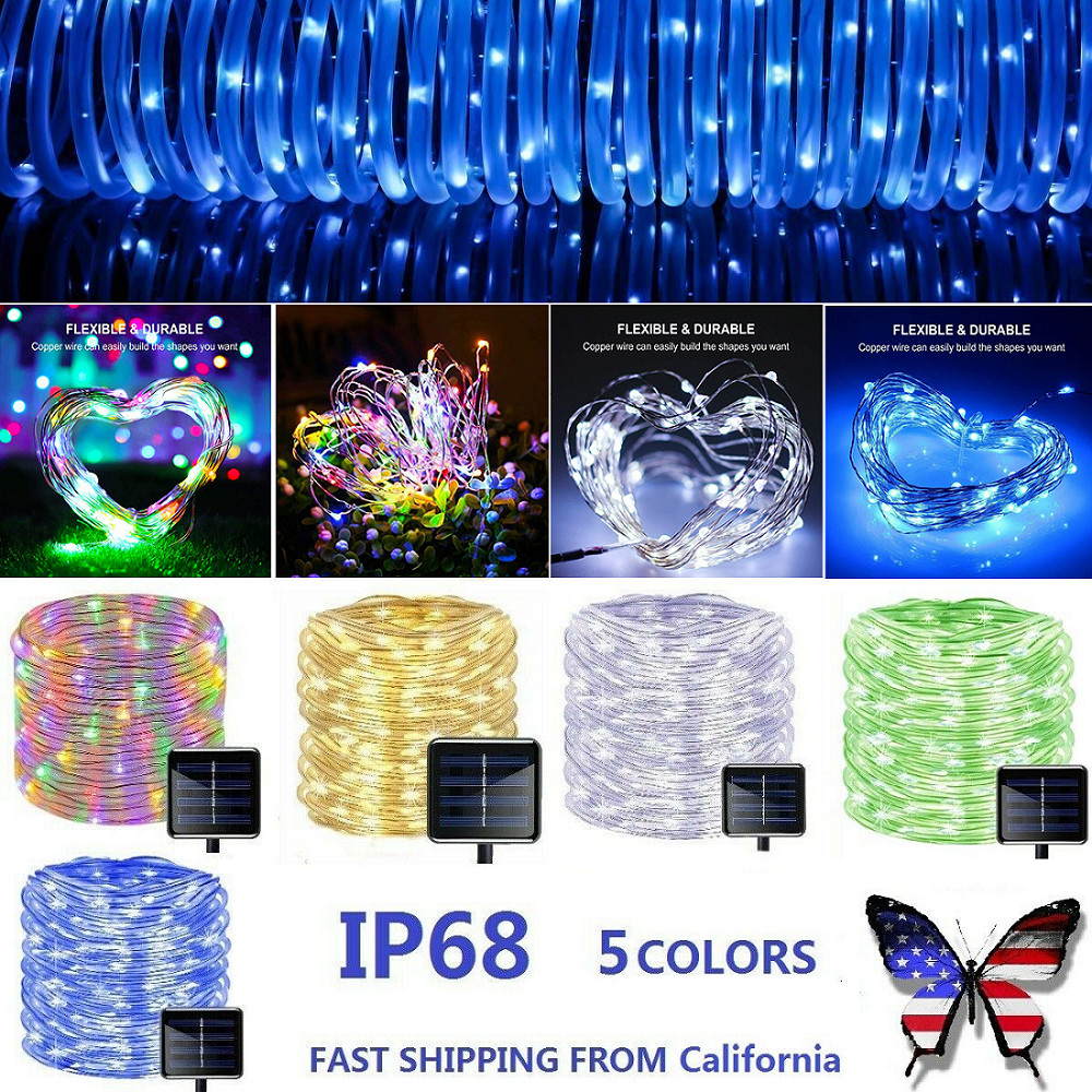 LED Solar Powered Rope Fairy Hanging String Strips Lights Outdoor Garden Patio gallery