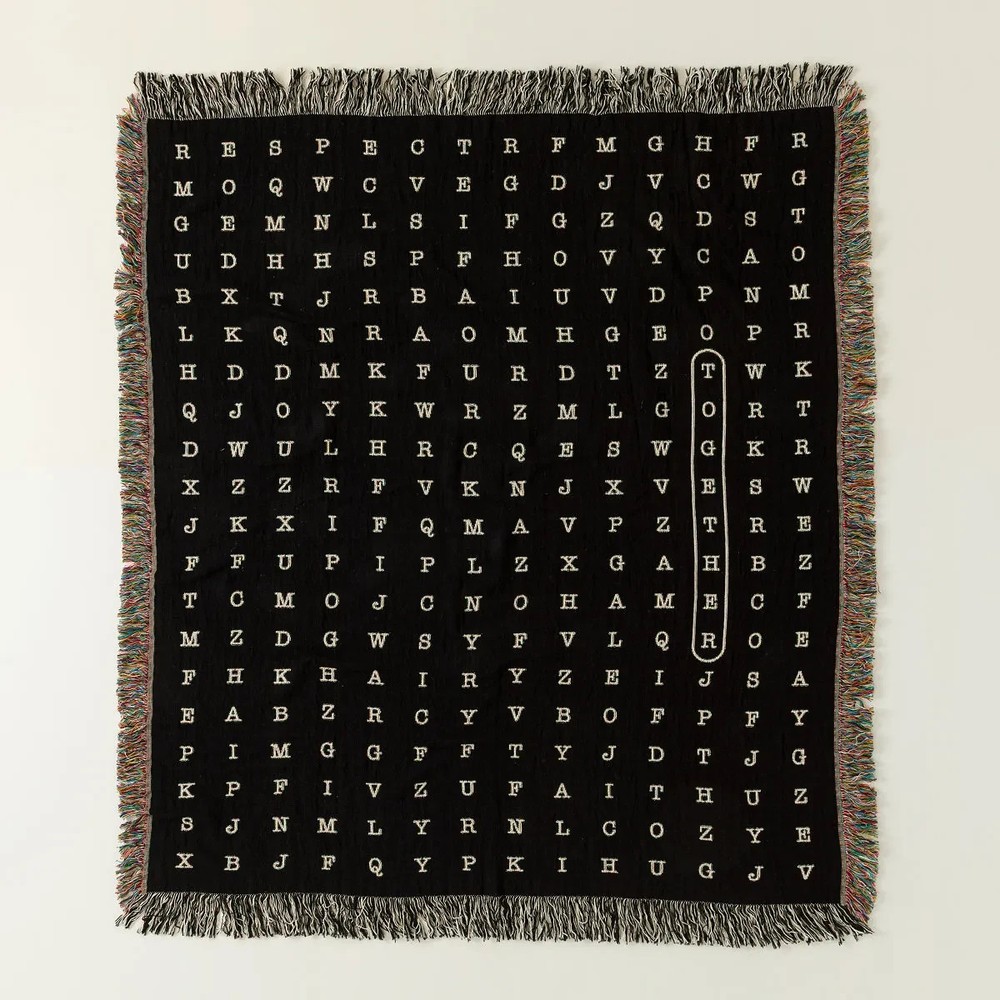 Personalized Word Search Throw Blanket Unique Gift Home Decor