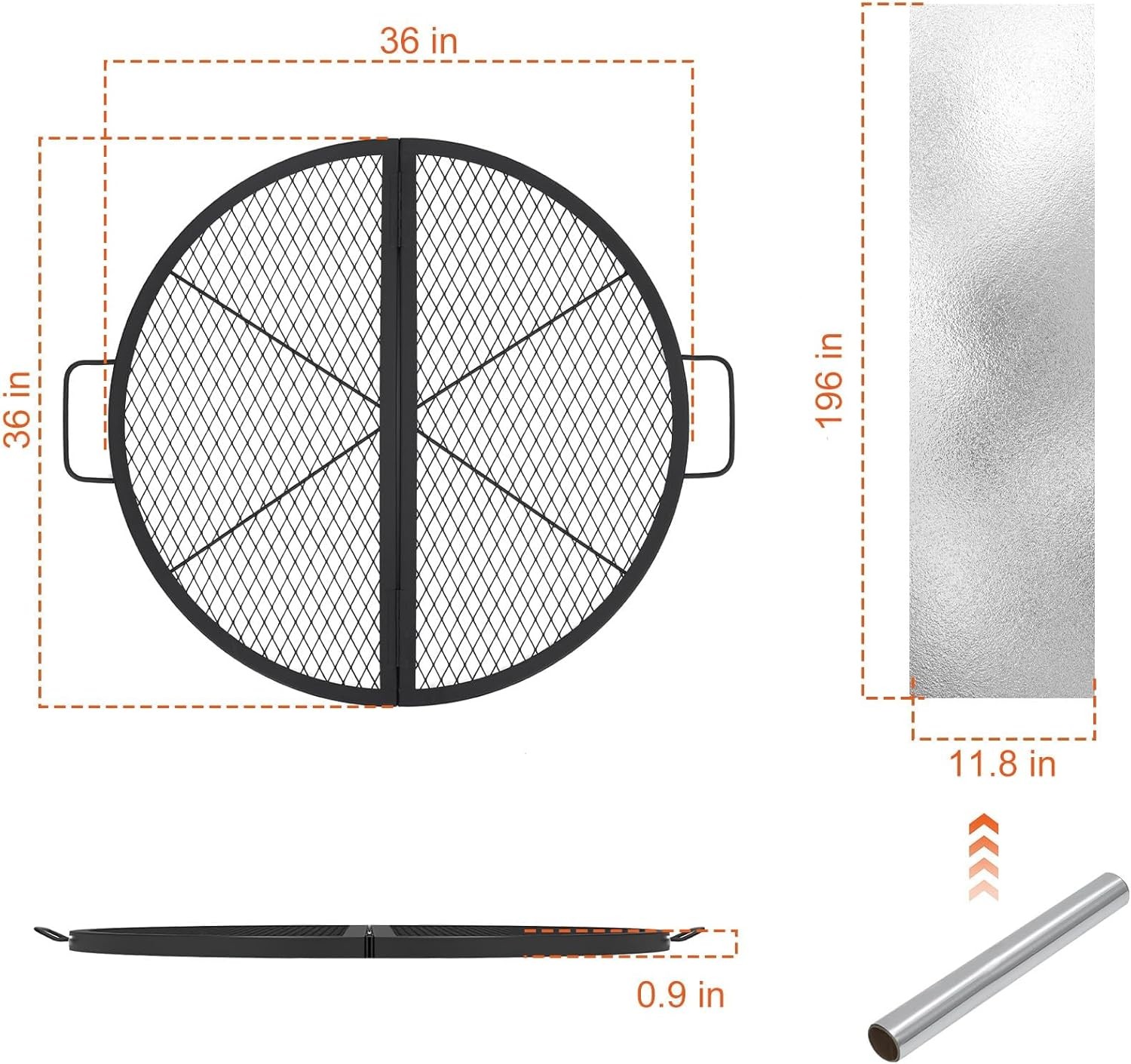 Fire Pit Grill Grate Foldable Round Cooking Grate Heavy Duty Steel for Campfire gallery