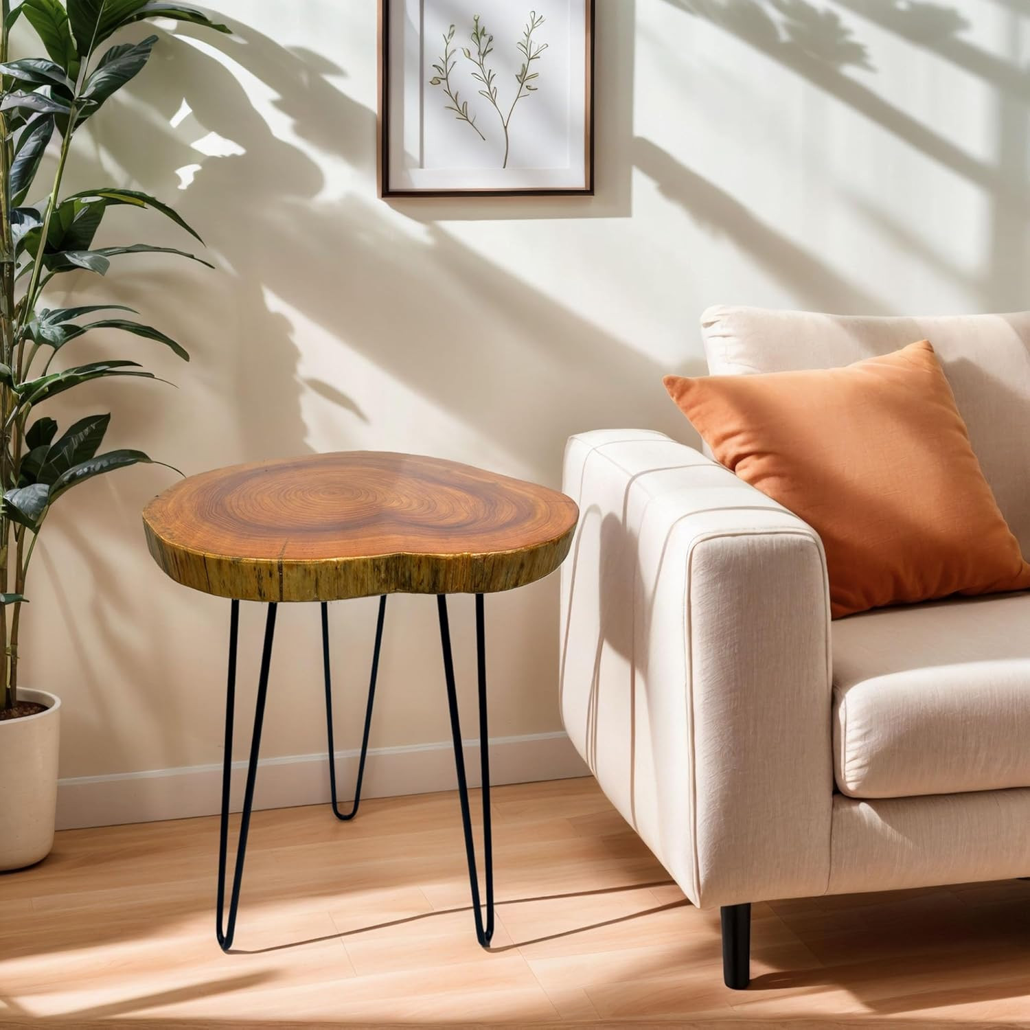 Unique Live Edge Side Table - Natural Wood End Table for Living Room & Bedroom gallery