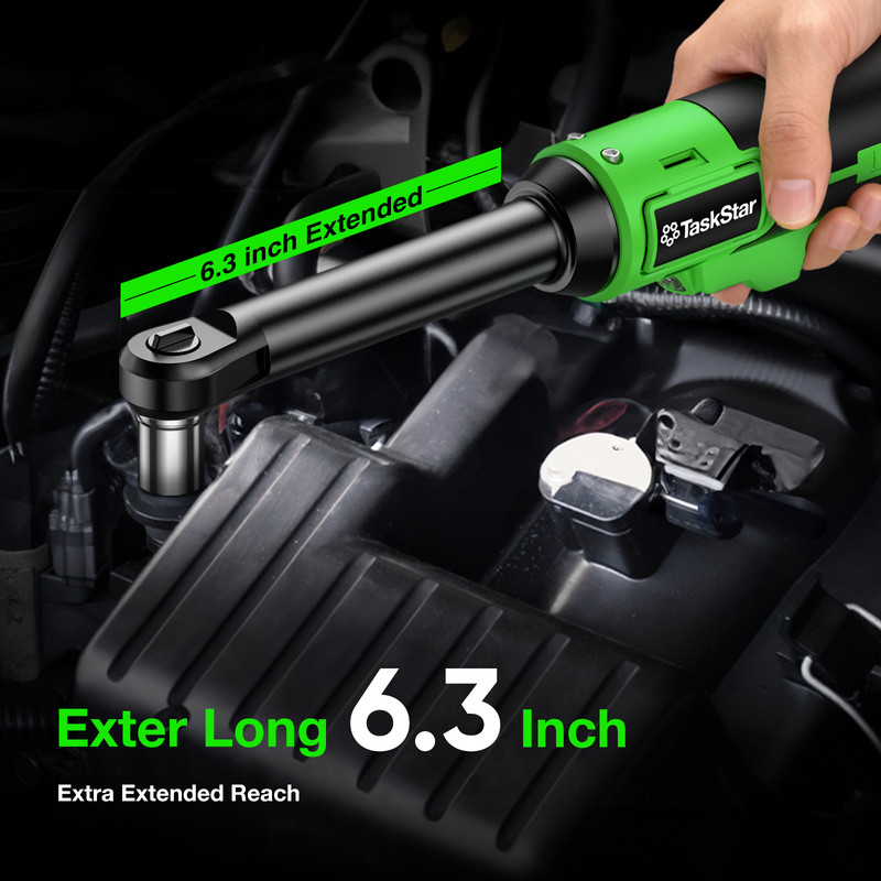 TaskStar 3/8" Extended Cordless Electric Ratchet Wrench 70N.M 52Ft-lbs Brushless gallery