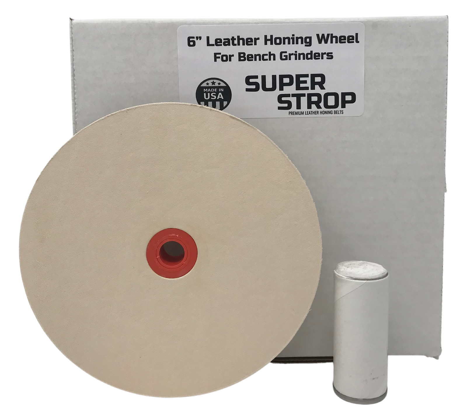 6" (3/4" Width) Leather Honing Wheel Includes Compound fits Multiple Arbors USA gallery