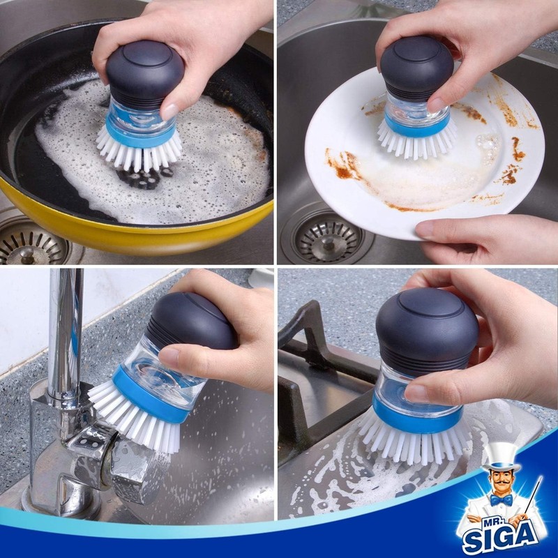 Versatile 2-Pack Soap Dispensing Brushes for Effortless Dish and Pot Cleaning gallery