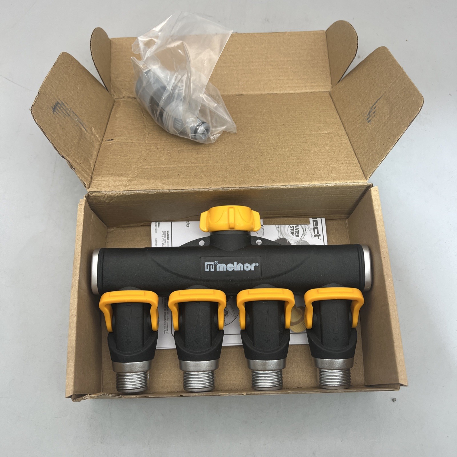 Melnor 65135AMZ 4 Way Lever Flow Through Valve Connector Bundle Yellow Black gallery