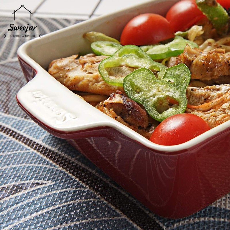 Ceramic Baking Dish, Rectangular Small Baking Pan with Double Handles, 20 Oz ... gallery