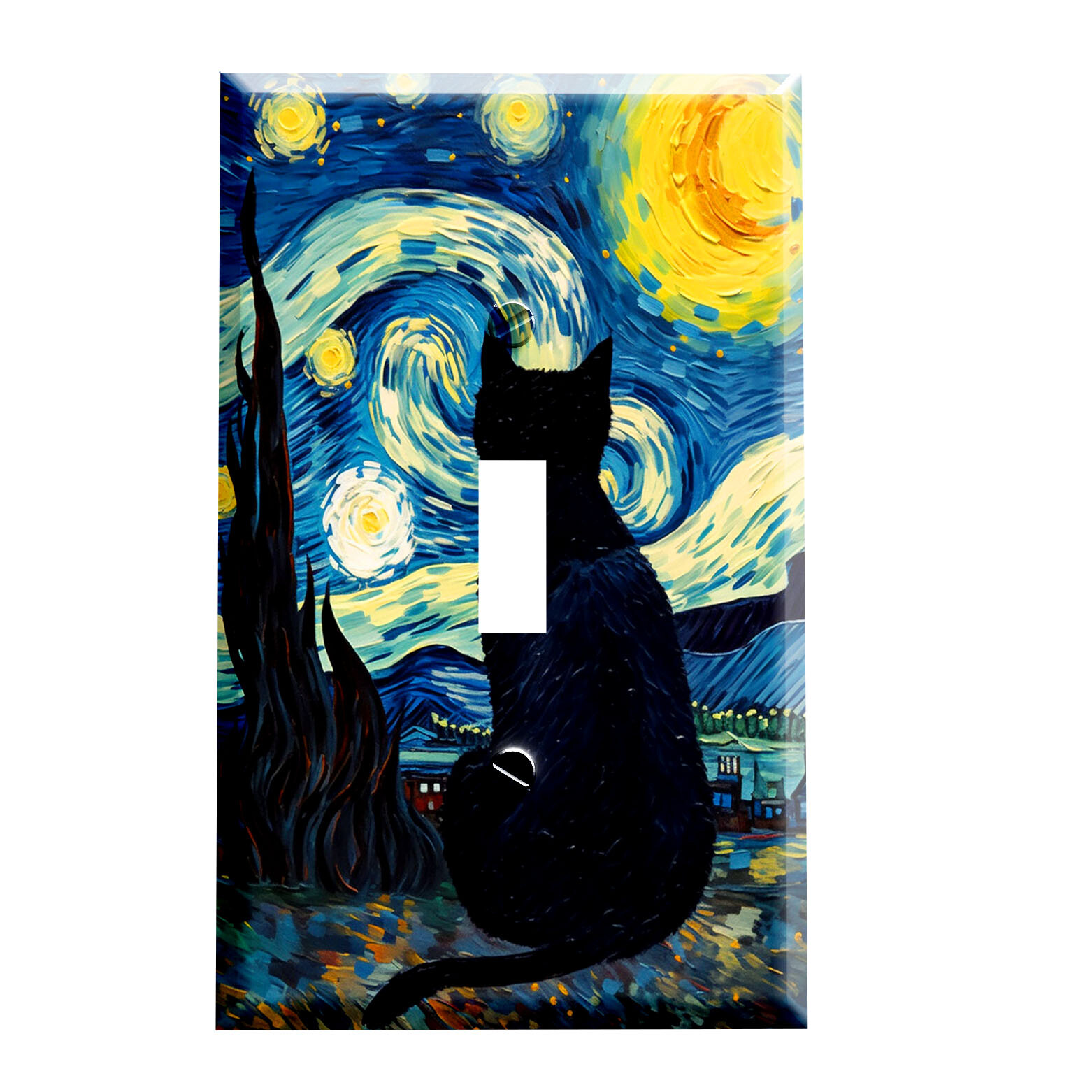 Van Gogh Starry Night Cat Wall Plate / Switch Plate / Outlet Cover gallery