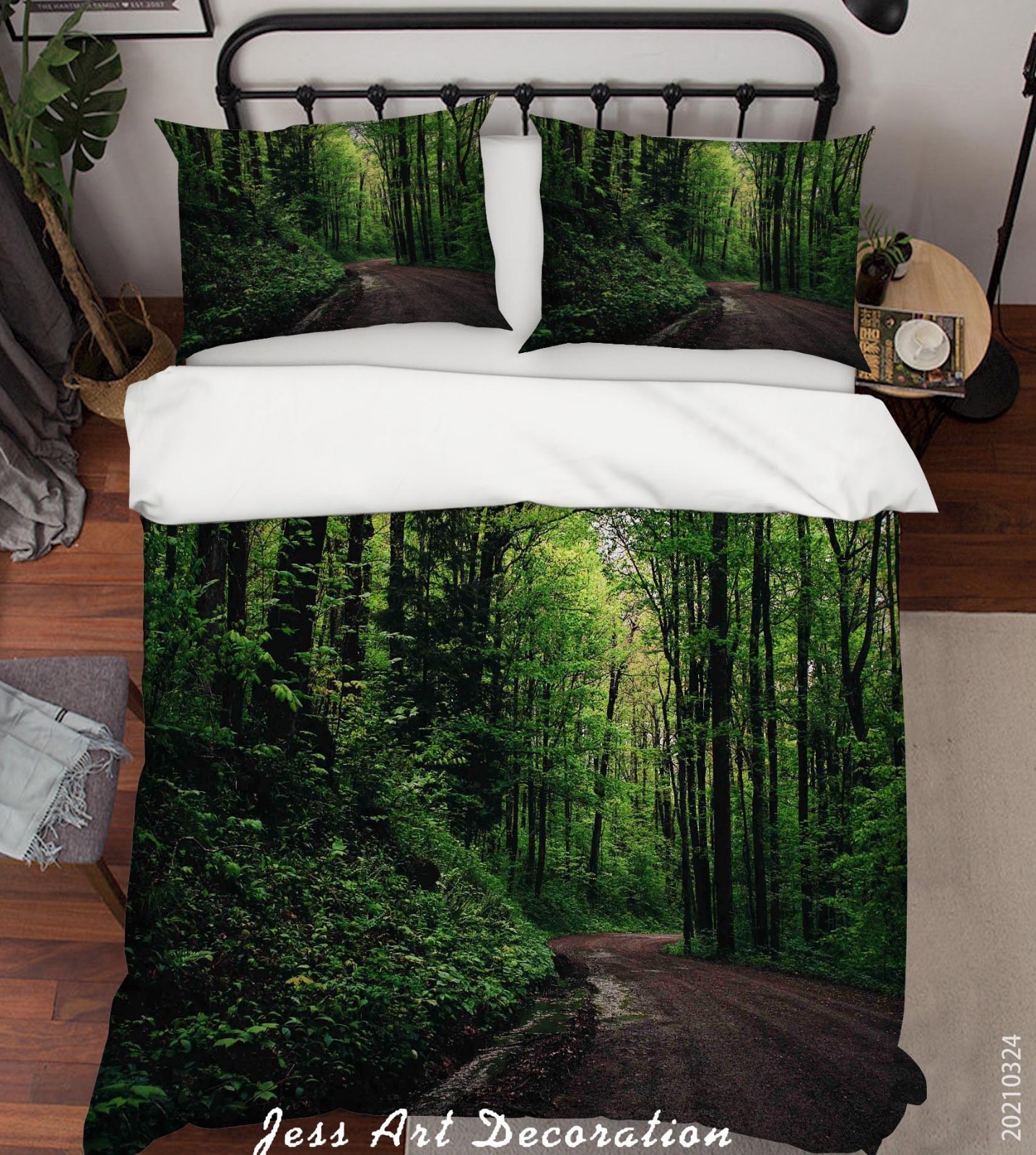 3D Green Forest Path Landscape Quilt Cover Set Bedding Sets Pillowcases gallery
