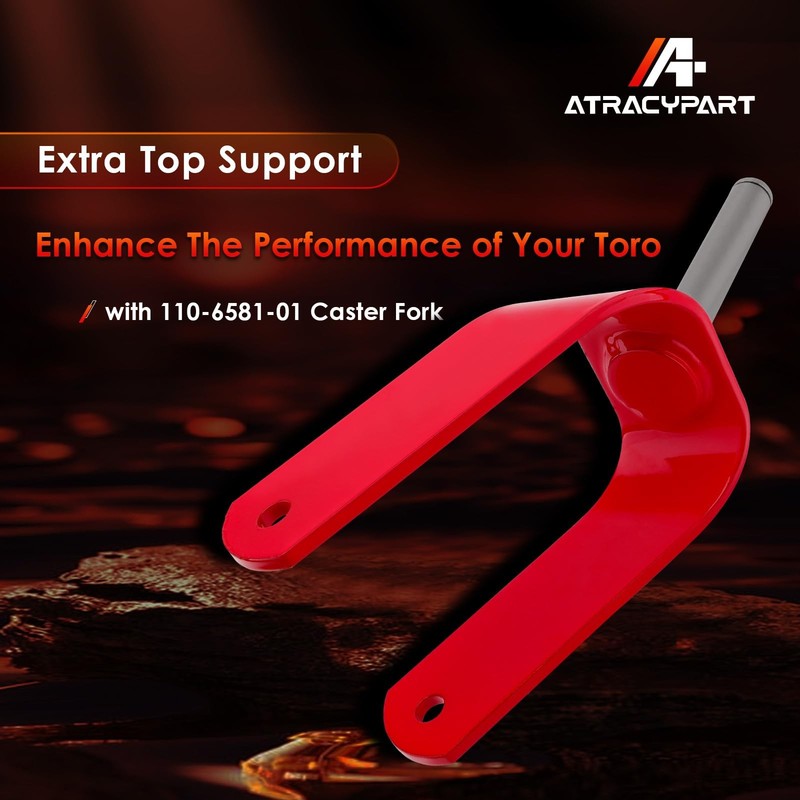 ATRACYPART Caster Fork Assembly, Compatible with Toro 108-7851-01 Red gallery