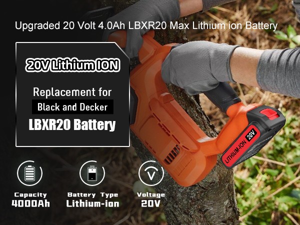 2PACK 20V Lithium-ion Battery Replace / Charger for BLACK DECKER 20 Volt LBXR20 gallery