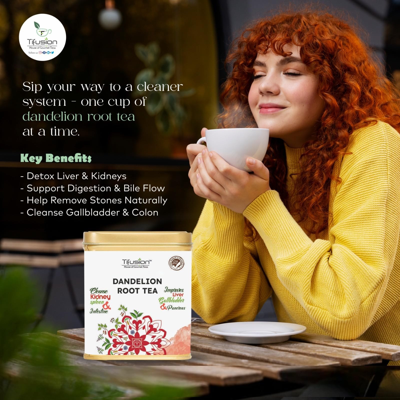 Dandelion Root Tea 100g | Ayurvedic Liver & Kidney Detox | Herbal Wellness Tea gallery
