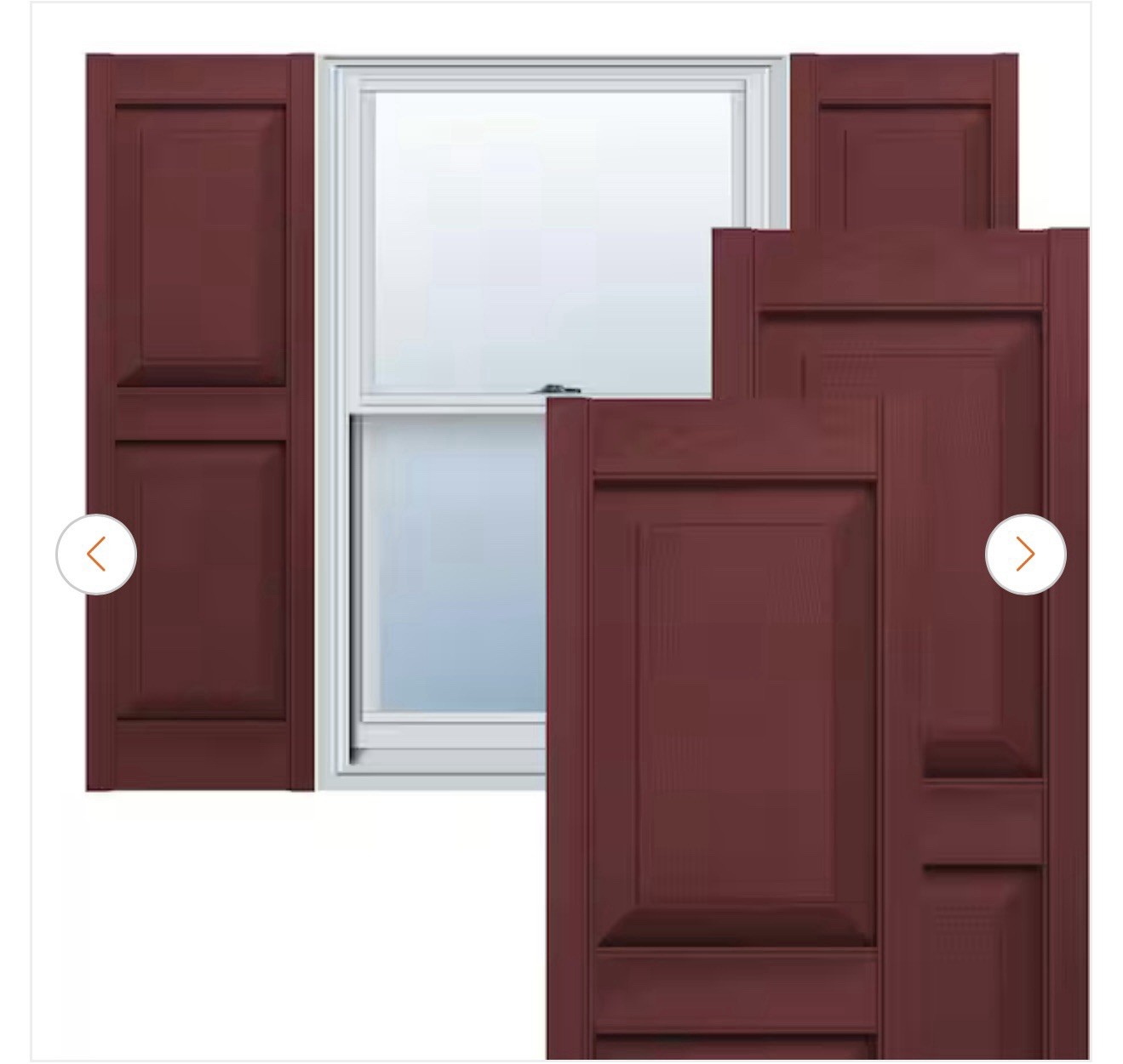 Mid America Raised Panel Vinyl Shutters 14.75in x39in Wide (1 Pair) M00021435078 gallery