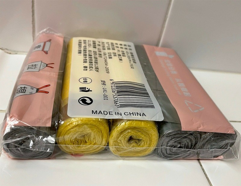 75pcs Random Colors Small Garbage Bag Disposable Home Drawstring Trash Bags gallery